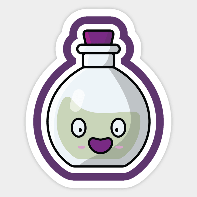 Potion Bottle with Cartoon Character Sticker by AlviStudio